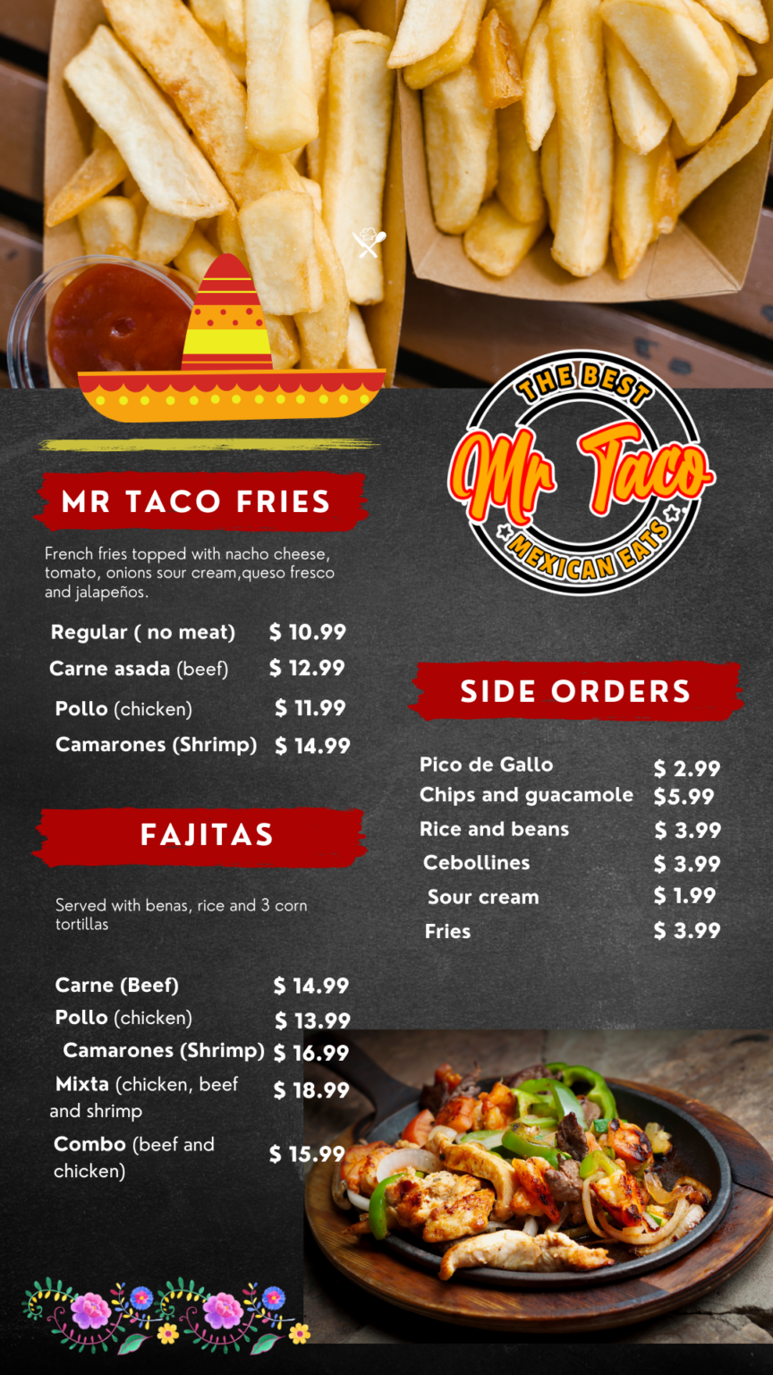Our Menu Mr Taco
